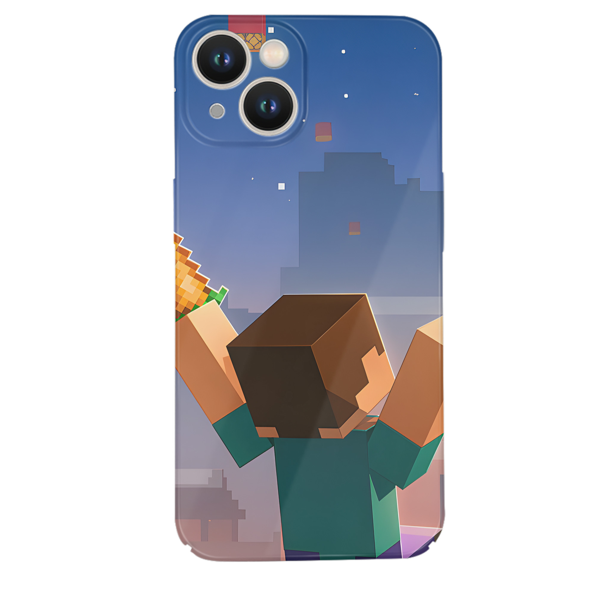 （画像用） マインクラフト ブロックの世界 Minecraft MC Block world 【iPhone 14シリーズ対応】ハードケース
